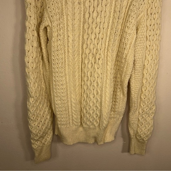 VINTAGE PENDLETON CREAM PURE WOOL MENS SWEATER XL MADE IN USA ACADEMIA - Picture 6 of 10